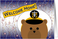 Welcome Home Son! Navy - Working Male Officer Cap Bear card