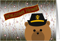 Welcome Home Mom! Army Officer Female Bear card