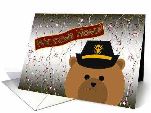 Welcome Home Daughter! Army Officer Female Bear card (1086150)