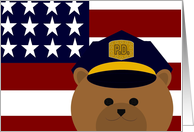 Thank You for Your Service - Police Officer/American Flag card