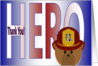 Thank You for Being My Hero - Son - Fire Fighter card