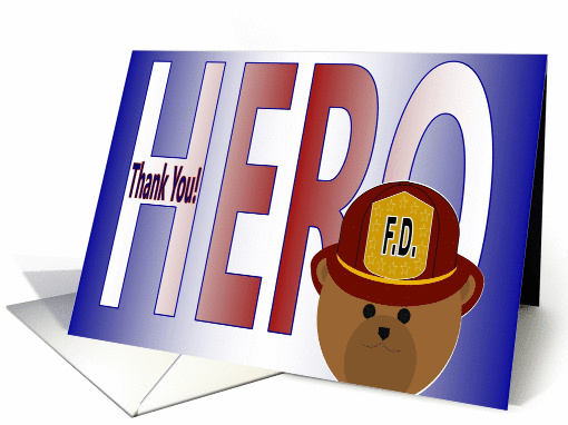 Thank You for Being My Hero - Husband - Fire Fighter card (1087262)