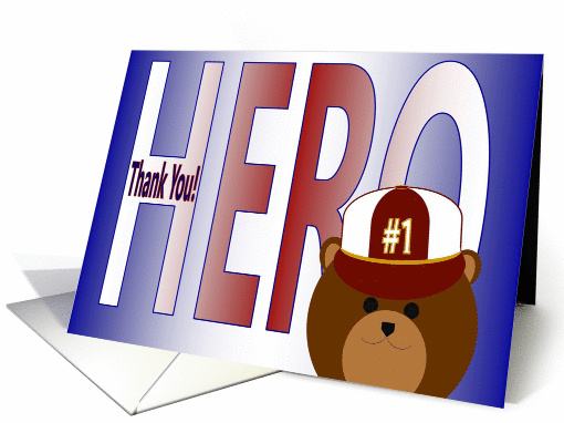 Thank You for Being My Hero - Husband - Bear card (1087280)