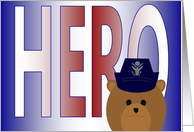 Memorial Day Card for Fallen Hero’s Family/Air Force Officer Cap/Female card