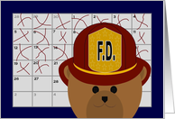 Calendar Counting Down! - For Firefighter Away for Training card