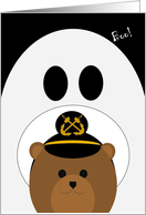 Halloween Card to Deployed Navy Chief/Male - Uniform Cap card