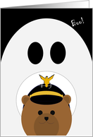 Halloween Card to Deployed Coast Guard Officer/Male - Uniform Cap card