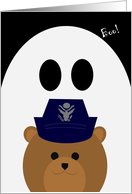 Halloween Card to Deployed Air Force Officer/Female - Uniform Cap card