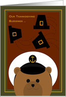 Nephew - Thanksgiving Blessings Across Miles - Navy Enlisted card
