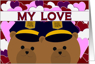 Love Sharing Our Lives/ Police Officer Couple - Happy Anniversary Wife card