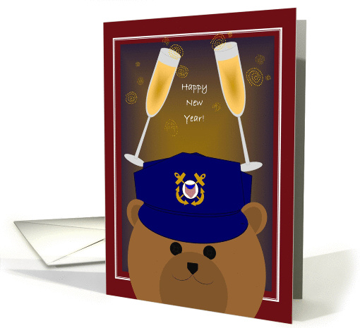 Happy New Year! To Coast Guardsman - Working Uniform Cap card