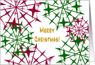 Merry Christmas Believe Red & Green Snowflakes card