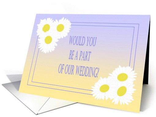 White Daisy Wedding Party Request card (871951)