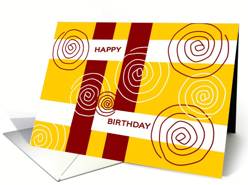 Fun CoWorker Happy Birthday Red & White Swirlie card (882951)