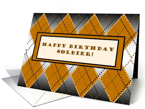 Happy Birthday Soldier! Army Spirit Argyle card (884947)