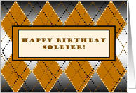 Happy Birthday Soldier! Army Spirit Argyle card