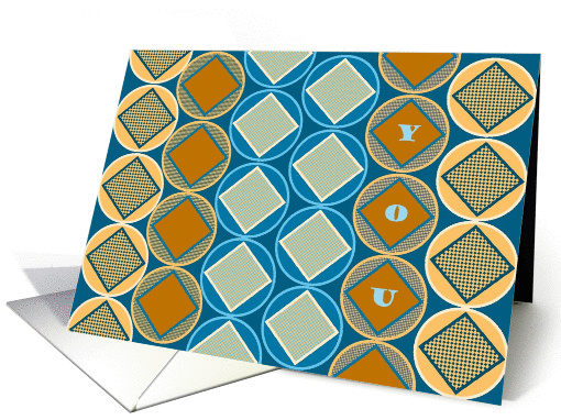 YOU! - Husband Love Teal & Gold Geometric Design card (885111)