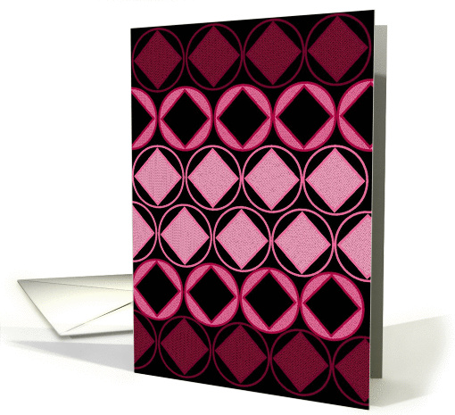 Sexy Implications Miss You - Pink and Black Geometric Design card