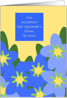 September Aster Birthday Card