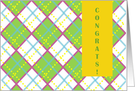 CONGRATS! New Big Sister - Colorful Plaid card