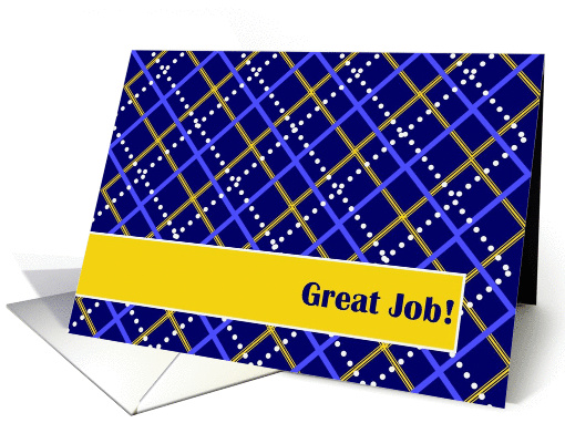 Great Job! Congratulations - Blue and Gold Plaid card (892451)