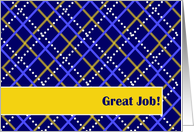 Great Job! Wings of Gold Congratulations - Blue and Gold Plaid card