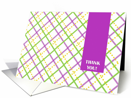 THANKS! for Kids - Pink and Green Plaid Greetings card (892536)