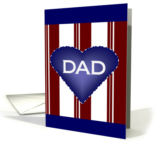Blue Heart My Dad Father's Day FROM Military Member card (897579)