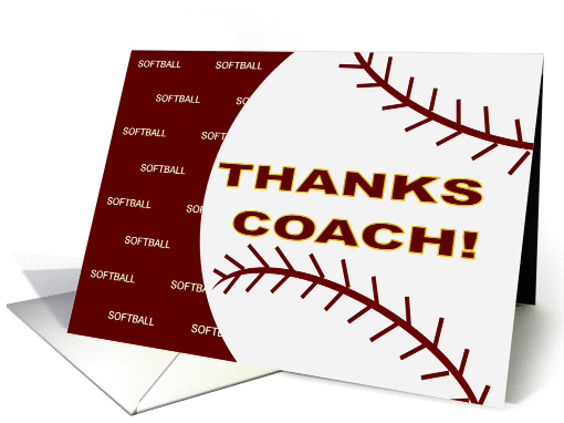 Thanks Softball Coach card (907310)