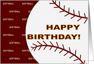 Softball Happy Birthday card - Product #907337
