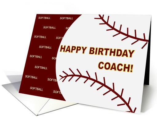 Softball Coach Happy Birthday From Player card (907368)