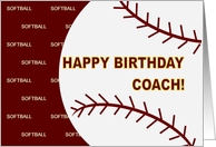 Softball Coach Happy Birthday From Player card
