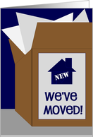 We’ve Moved Packing Box - Our First Home card