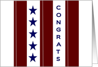 Blue Stars Red Stripes Congrats - Girl Scout Gold Award Achievement card