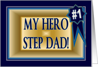 My Hero Step Dad - Funny Happy Birthday for Step Father card