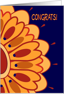 Award Congrats! Talavera Like Flower card