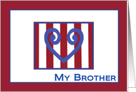 Brother - True Blue Heart - Thank You for Your Service card
