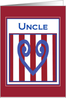 Uncle - True Blue Heart - Military Separation Encouragement card