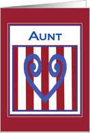 Aunt - True Blue Heart - Military Separation Encouragement card