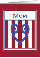 Mom - True Blue Heart - Military Separation Encouragement card