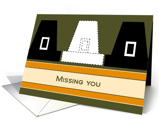 We are Missing You at Thanksgiving Pilgrim Hats card (955433)