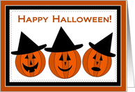 Witchy Pumpkins Line Up to Wish You a Happy Halloween! card