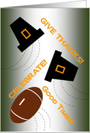 Family, Food, Football and Fun - Thanksgiving Wishes for Son card