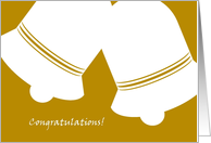 Congratulations, Anniversary on Christmas Eve, White Bells on Gold card