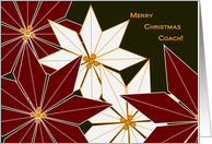 Merry Christmas Coach! - Happy Poinsettias card