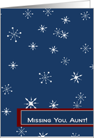 Snow Falling Makes My Mind Wander to You - Missing You Military Aunt card