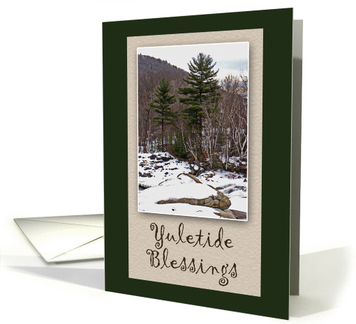 Yuletide Blessings-Happy Winter Solstice-Evergreen Tree card (832108)
