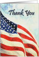 Thank You military Service, American Flag Watercolor card