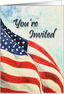 July 4th BBQ Invitation - American Flag card