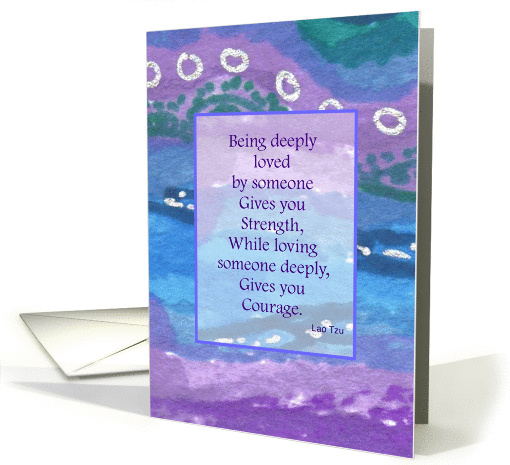 Support for Caregiver of Spouse with Alzheimer's Lao Tzu Quote card